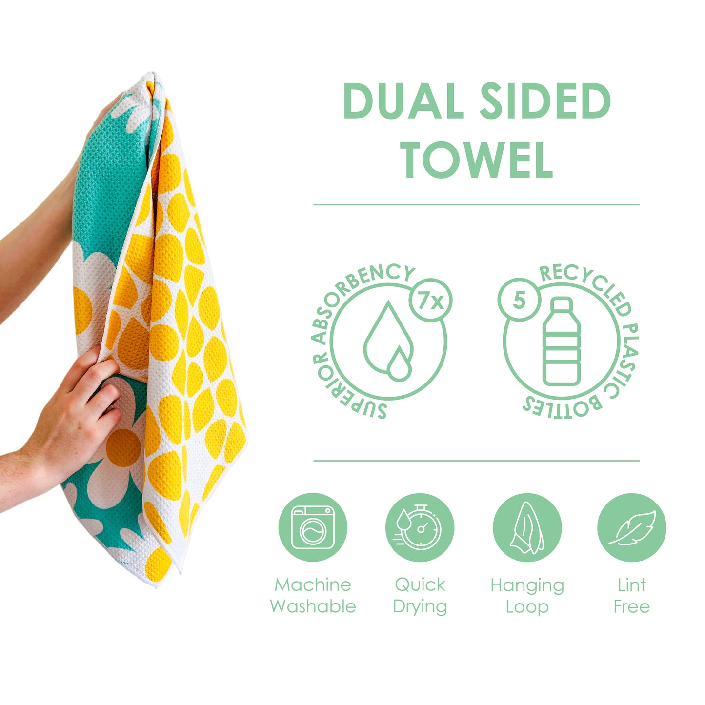 The Best Towel - Buzzee - Kitchen Tea Towel , dish towel & Hand towel - double sided towel